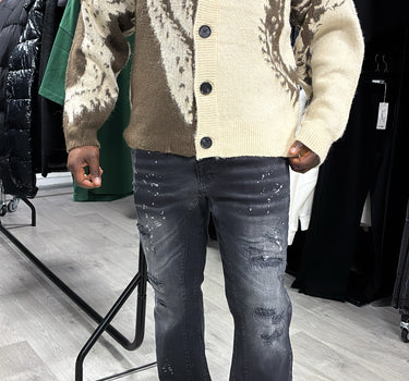 PULL - CARDIGAN BROWN