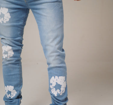 JEANS FLOWER - BLUE